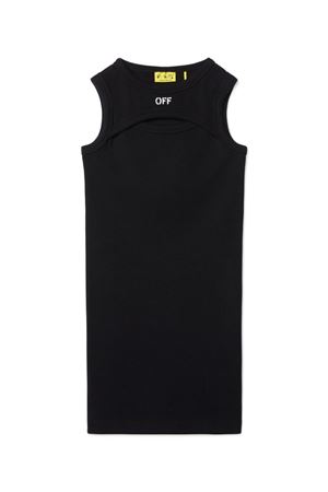 Off-Stamp Ribbed Dress OFF WHITE KIDS | OGDB065S25JER0011001